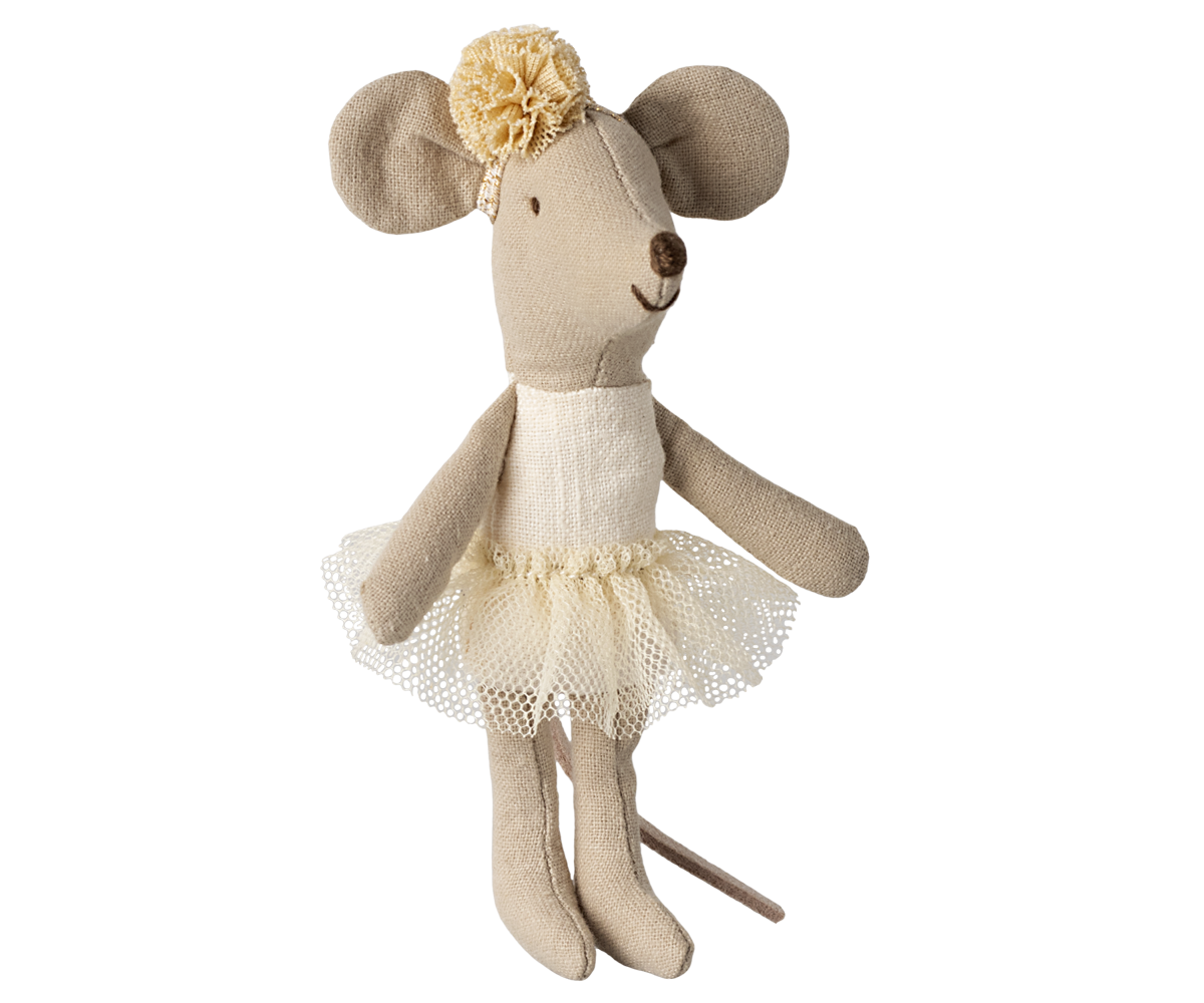 Ballerina Maus kleine Schwester, mit Haarband, creme